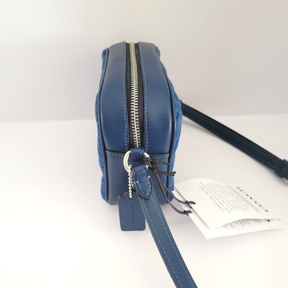 Coach CAP99 Mini Jamie Quilted Denim Camera Bag Crossbody Handbag - Picture 3 of 7